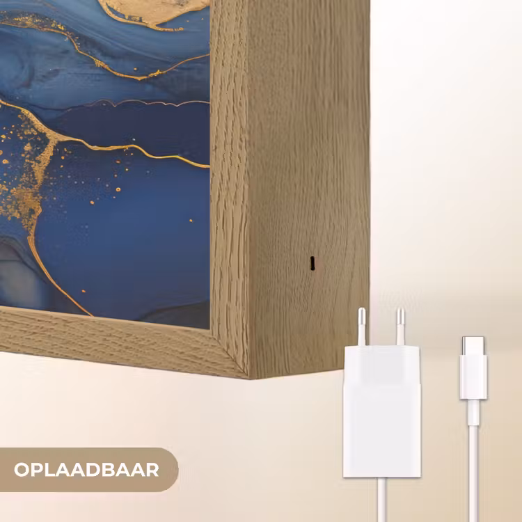 Lightbox - Wandlamp - Marmer - Blauw - Goud - Abstract — 7