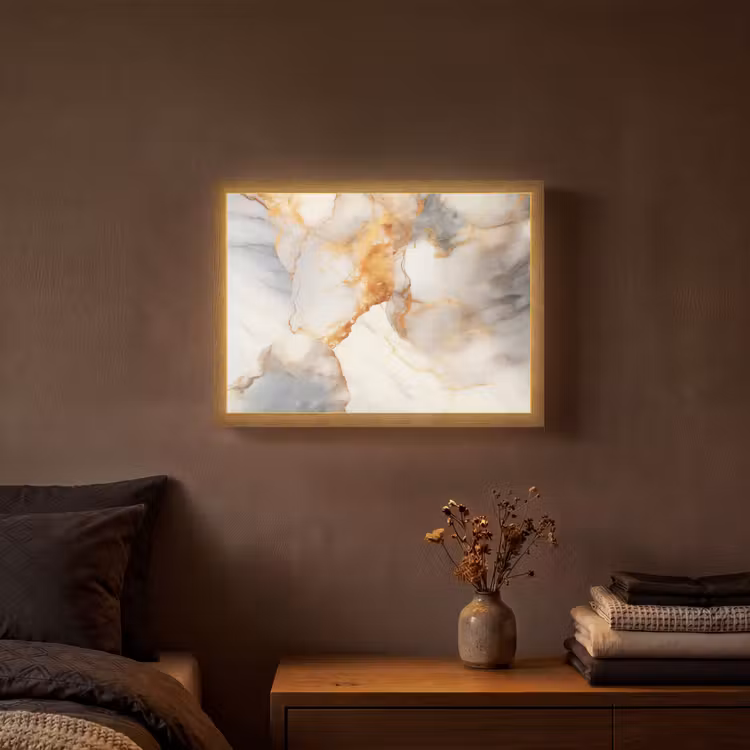 Lightbox - Wandlamp - Marmer - Grijs - Goud — 3