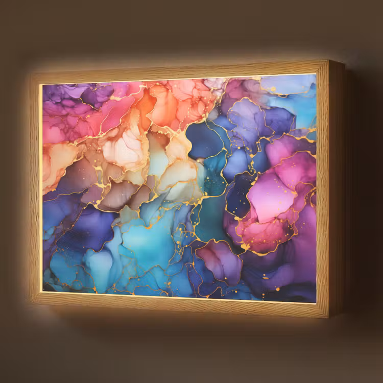 Lightbox - Wandlamp - Marmer - Kleurrijk - Kleuren - Abstract — 1