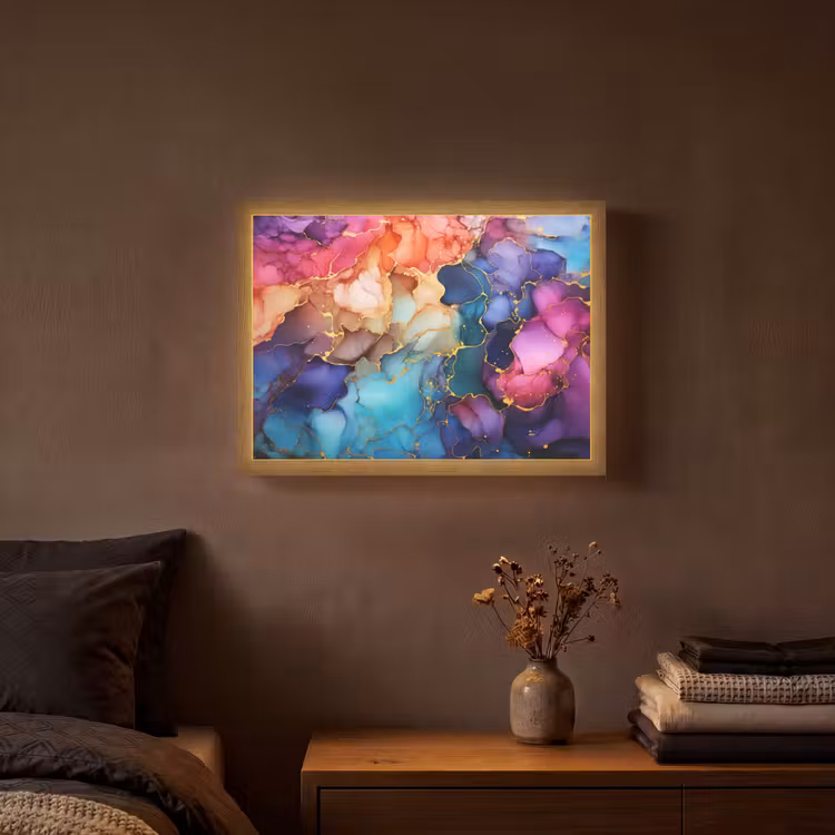 Lightbox - Wandlamp - Marmer - Kleurrijk - Kleuren - Abstract — 3