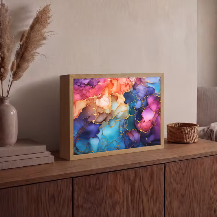 Lightbox - Wandlamp - Marmer - Kleurrijk - Kleuren - Abstract — 4