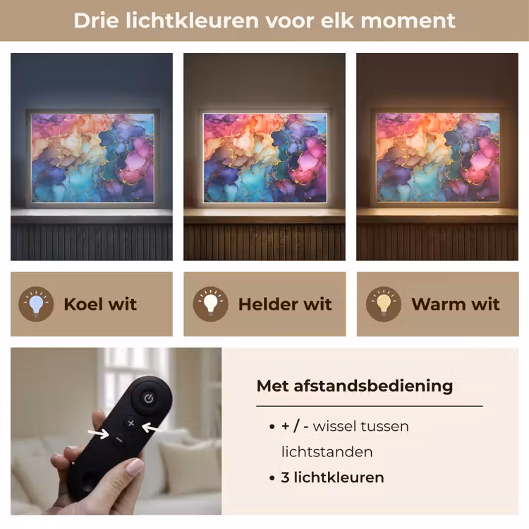 Lightbox - Wandlamp - Marmer - Kleurrijk - Kleuren - Abstract — 8