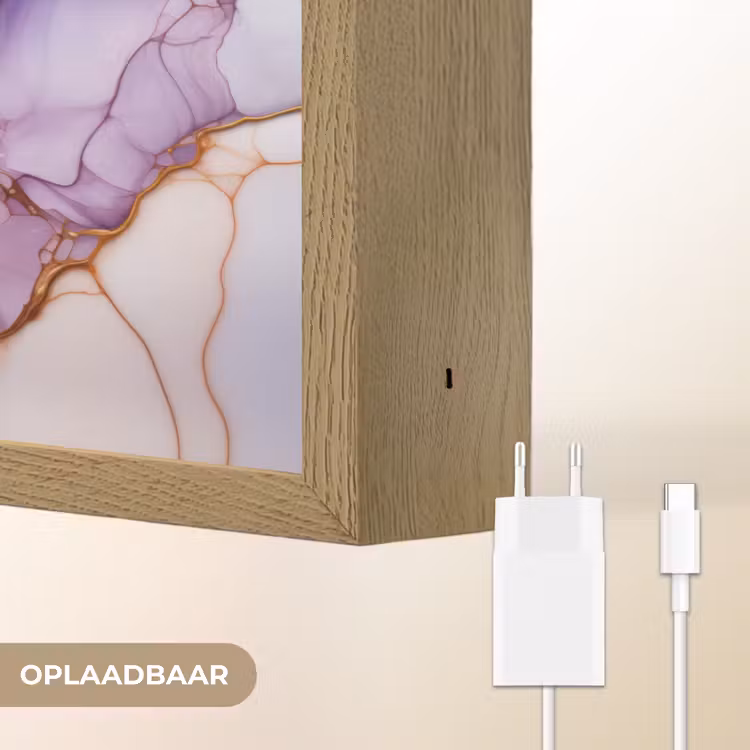 Lightbox - Wandlamp - Marmer - Paars - Lila - Goud — 7