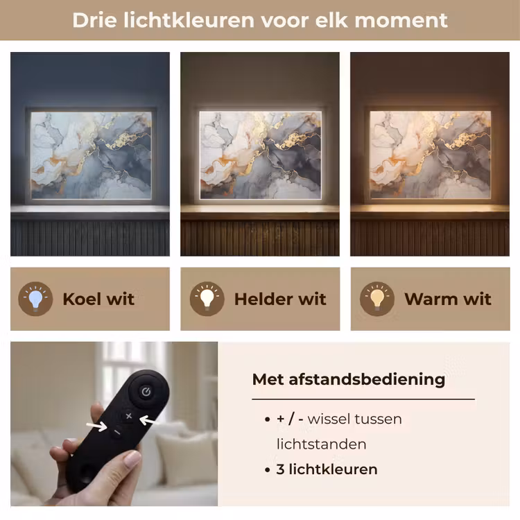 Lightbox - Wandlamp - Marmer - Zwart - Goud - Wit — 8