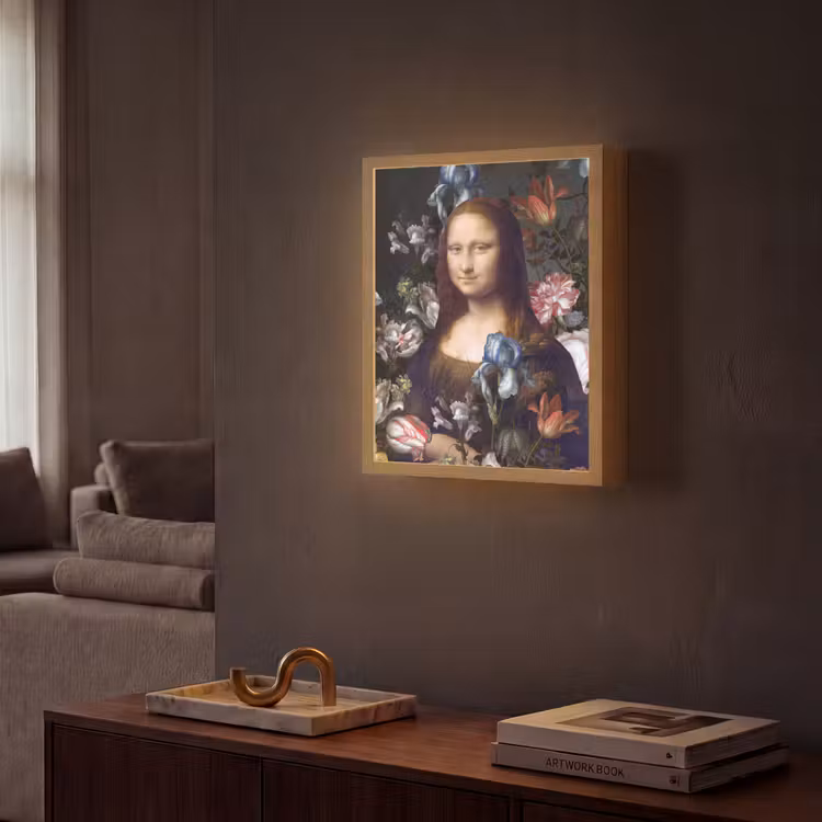 Lightbox - Wandlamp - Mona Lisa - Leonardo da Vinci - Bloemen — 2