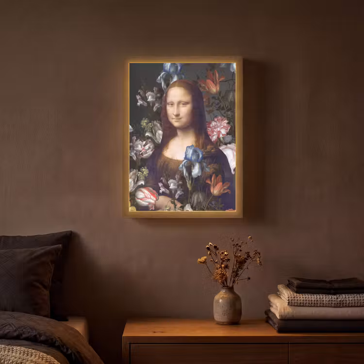 Lightbox - Wandlamp - Mona Lisa - Leonardo da Vinci - Bloemen — 3