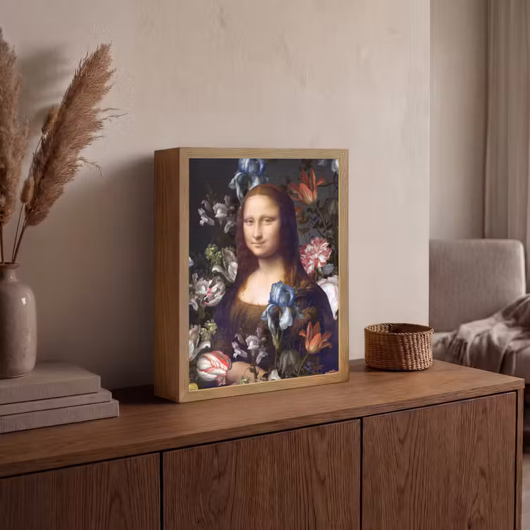 Lightbox - Wandlamp - Mona Lisa - Leonardo da Vinci - Bloemen — 4