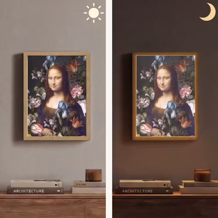 Lightbox - Wandlamp - Mona Lisa - Leonardo da Vinci - Bloemen — 5