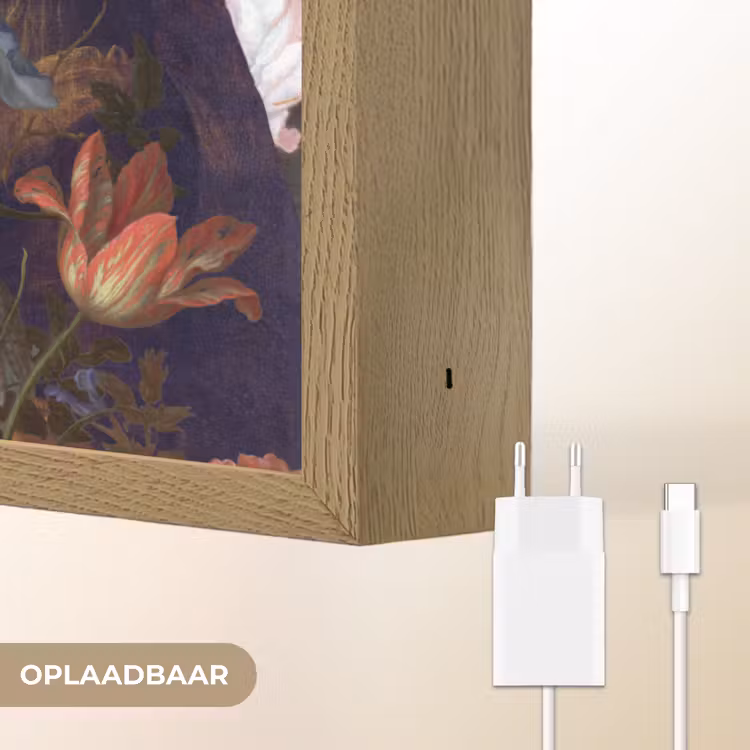 Lightbox - Wandlamp - Mona Lisa - Leonardo da Vinci - Bloemen — 6