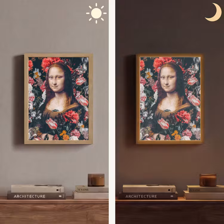 Lightbox - Wandlamp - Mona Lisa - Leonardo da Vinci - Bloemen - Roze — 5