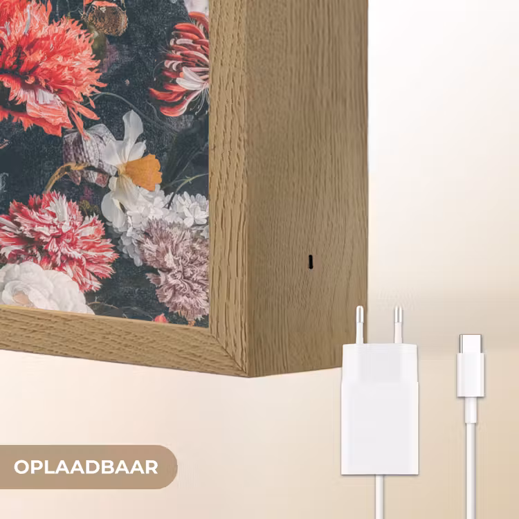 Lightbox - Wandlamp - Mona Lisa - Leonardo da Vinci - Bloemen - Roze — 6