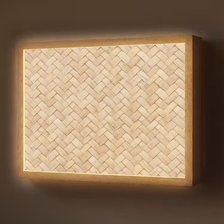Lightbox - Wandlamp - Patroon - Beige - Rotan print — 1