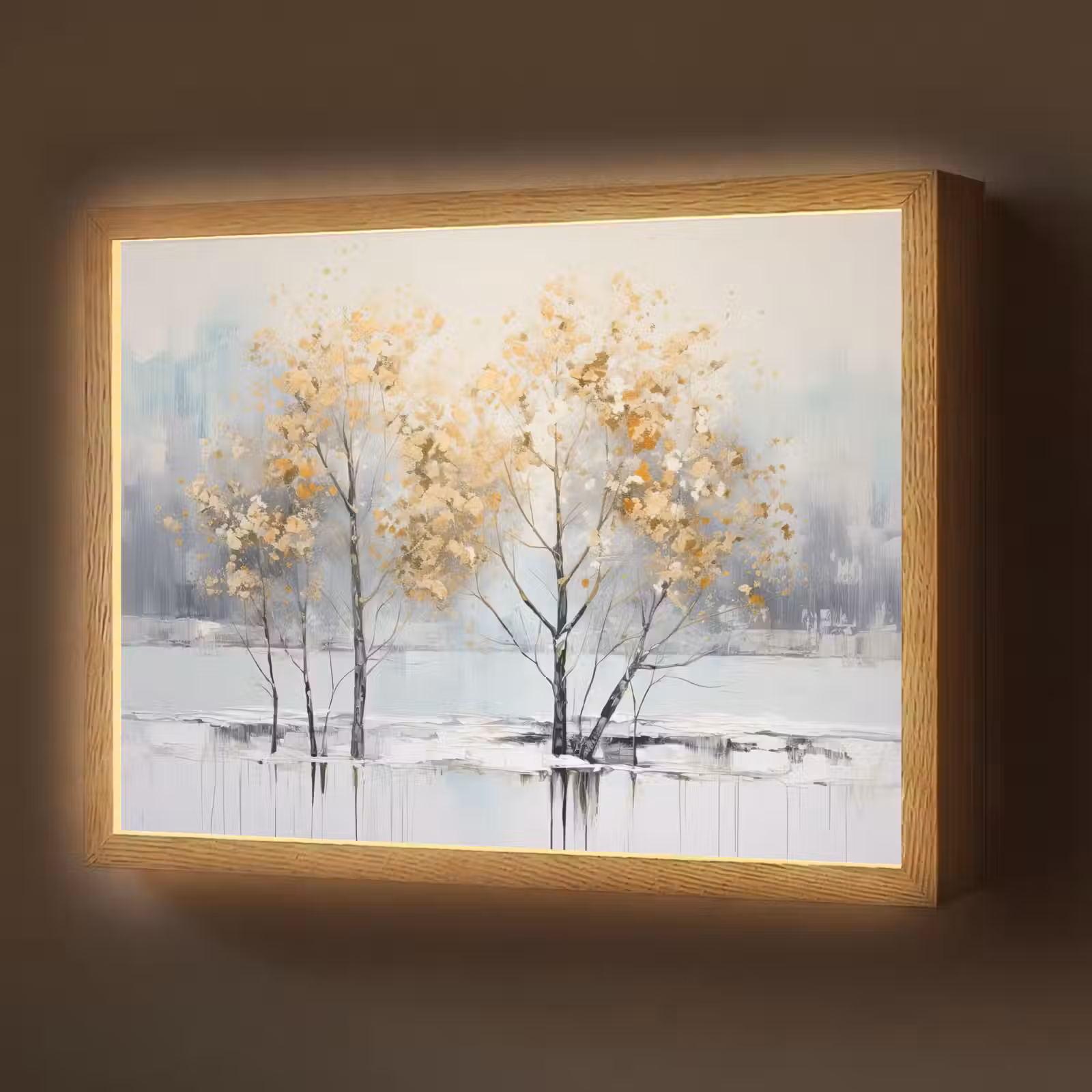 Lightbox - Wandlamp - Winter - Bomen - Natuur - Acryl - Kunst — 1