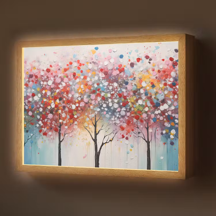 Lightbox - Wandlamp - Kunst - Bomen - Natuur - Acryl — 1