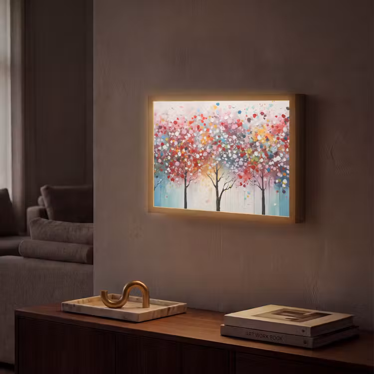Lightbox - Wandlamp - Kunst - Bomen - Natuur - Acryl — 2