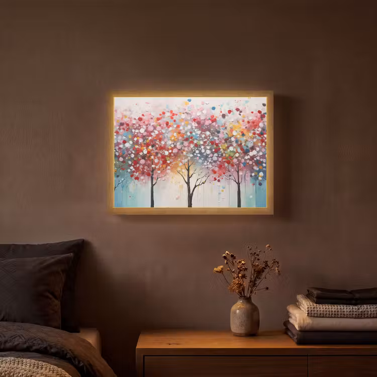 Lightbox - Wandlamp - Kunst - Bomen - Natuur - Acryl — 3