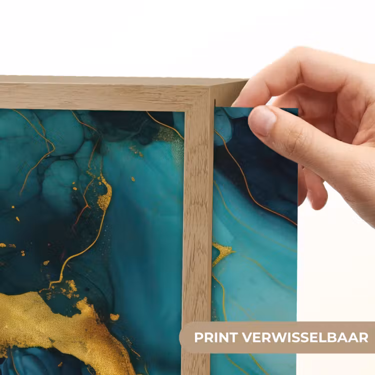 Lightbox - Wandlamp - Marmer - Goud - Blauw groen - Abstract - Turquoise — 5