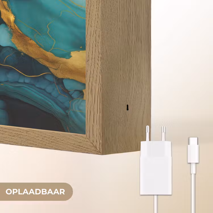 Lightbox - Wandlamp - Marmer - Goud - Blauw groen - Abstract - Turquoise — 7