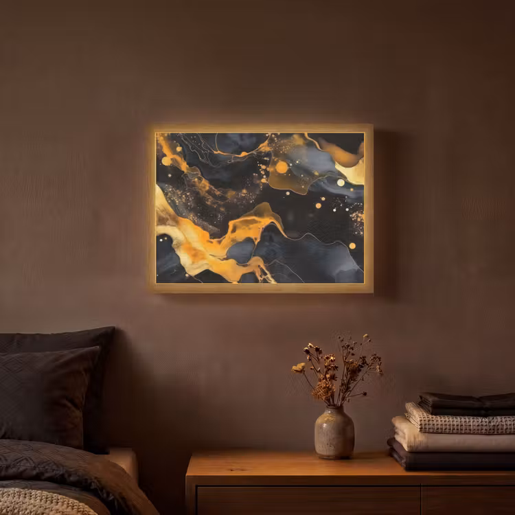 Lightbox - Wandlamp - Marmer - Goud - Zwart - Abstract - Modern — 3