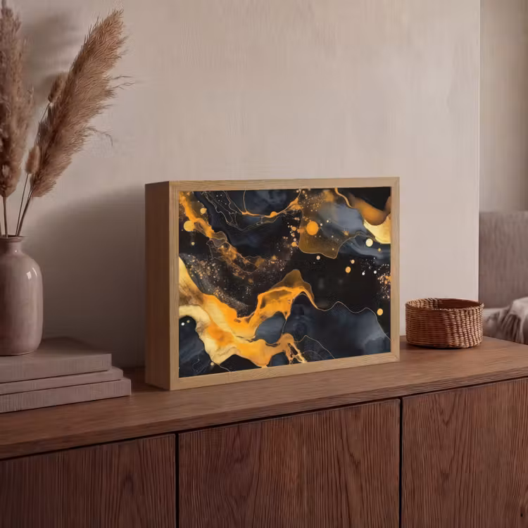 Lightbox - Wandlamp - Marmer - Goud - Zwart - Abstract - Modern — 4