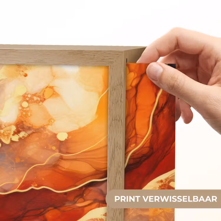 Lightbox - Wandlamp - Marmer - Oranje - Goud - Modern - Abstract — 5