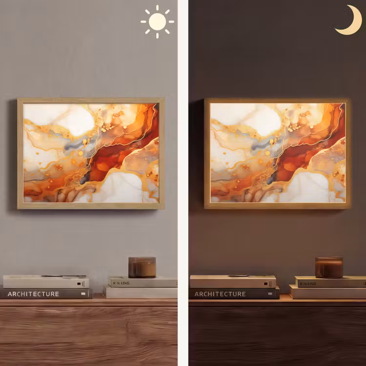 Lightbox - Wandlamp - Marmer - Oranje - Goud - Modern - Abstract — 6