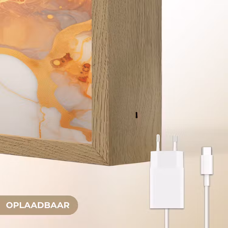 Lightbox - Wandlamp - Marmer - Oranje - Goud - Modern - Abstract — 7