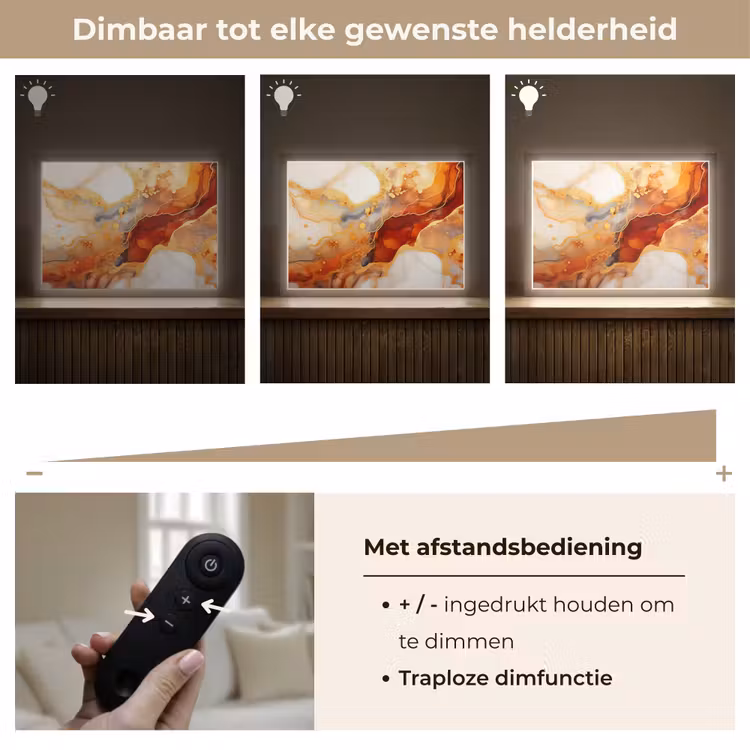 Lightbox - Wandlamp - Marmer - Oranje - Goud - Modern - Abstract — 9