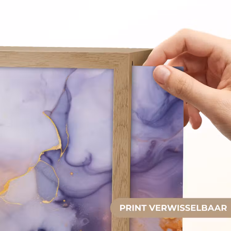 Lightbox - Wandlamp - Marmer - Paars - Lila - Goud - Abstract — 5