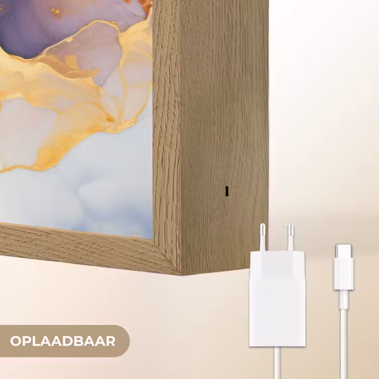 Lightbox - Wandlamp - Marmer - Paars - Lila - Goud - Abstract — 7