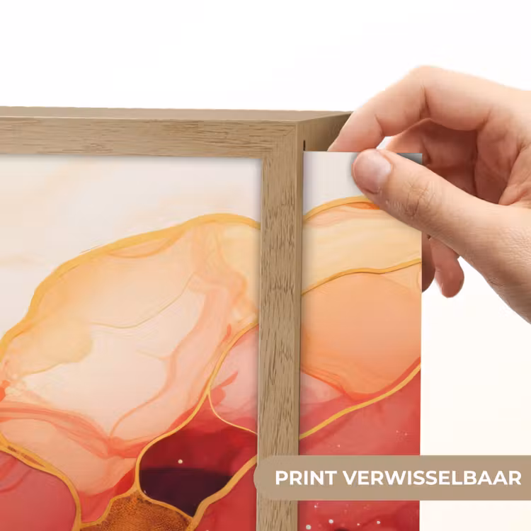 Lightbox - Wandlamp - Marmer - Rood - Goud - Modern - Abstract — 5