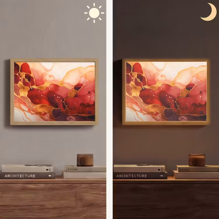 Lightbox - Wandlamp - Marmer - Rood - Goud - Modern - Abstract — 6