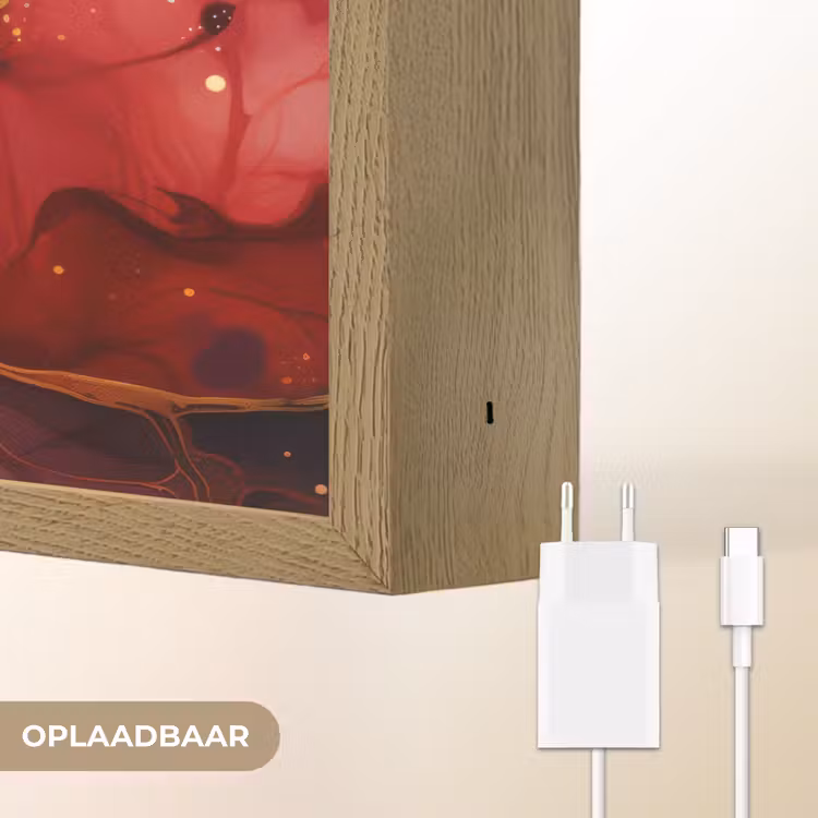 Lightbox - Wandlamp - Marmer - Rood - Goud - Modern - Abstract — 7
