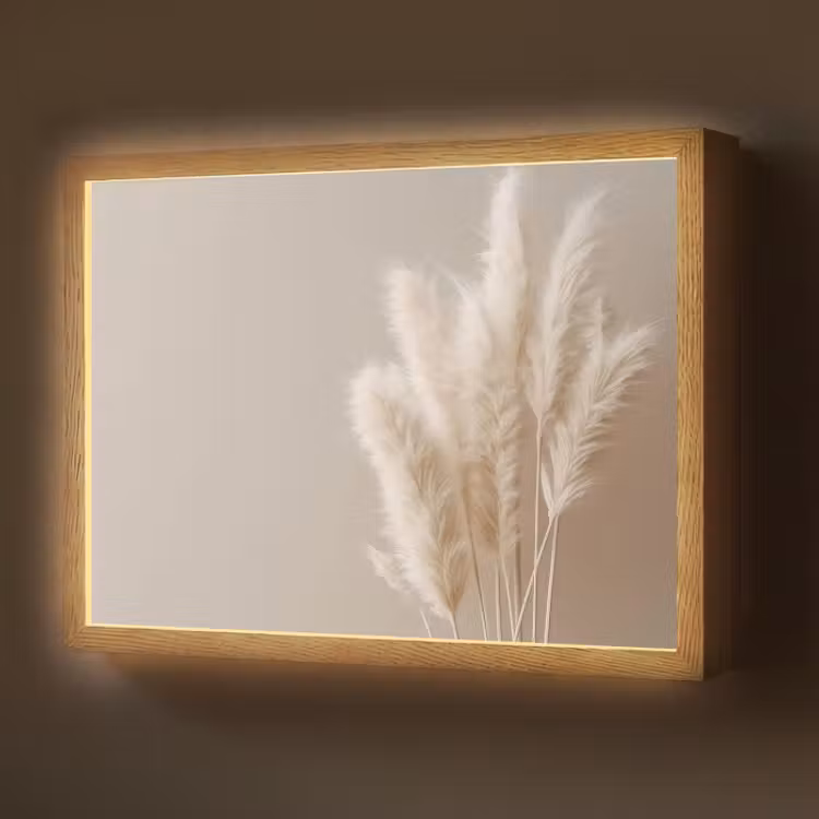 Lightbox - Wandlamp - Pampasgras - Pluimen - Pastel - Wit — 1