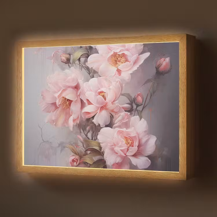 Lightbox - Wandlamp - Rozen - Bloemen - Roze - Kunst - Watercolor — 1