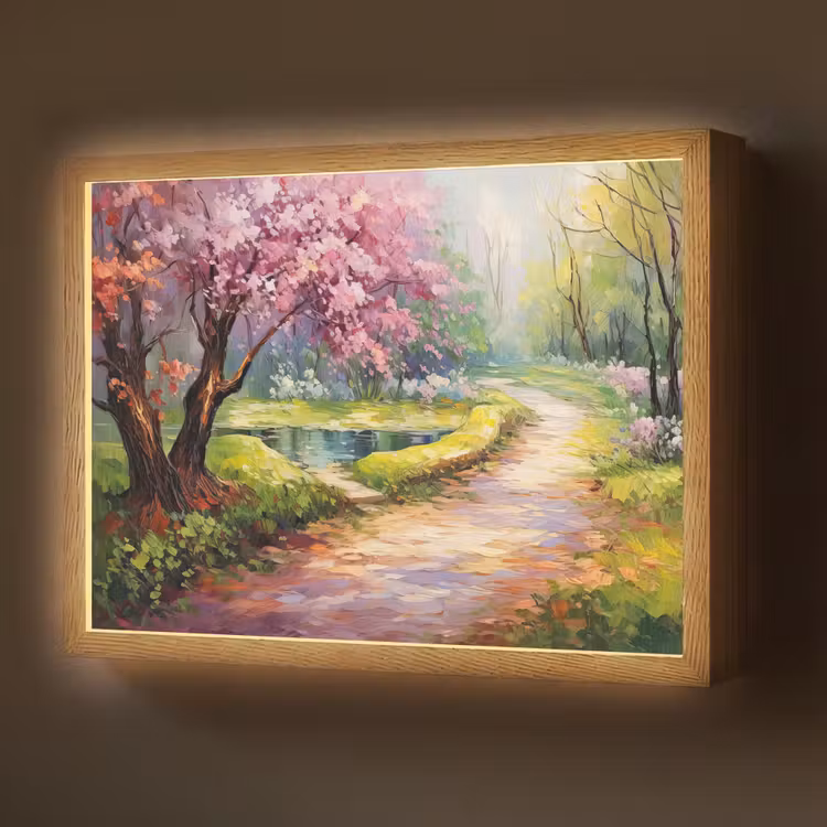 Lightbox - Wandlamp - Watercolor - Natuur - Bomen - Kunst - Bloemen — 1