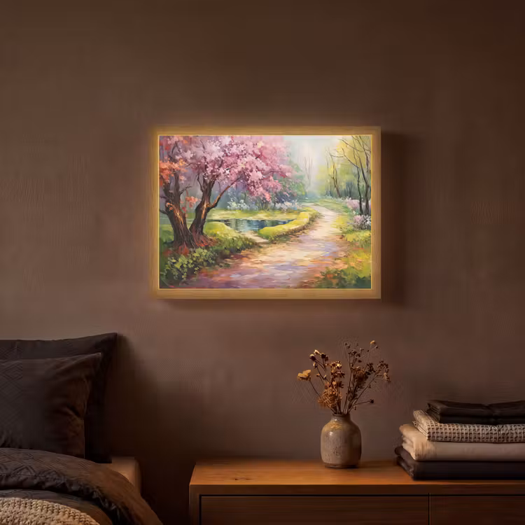 Lightbox - Wandlamp - Watercolor - Natuur - Bomen - Kunst - Bloemen — 3