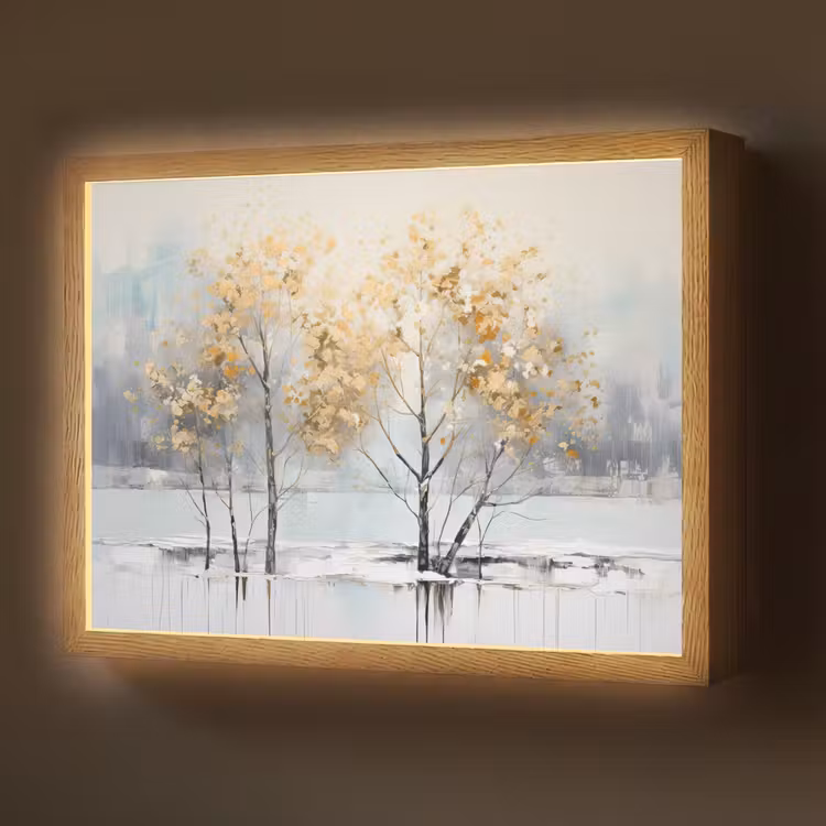 Lightbox - Wandlamp - Winter - Bomen - Natuur - Acryl - Kunst — 1