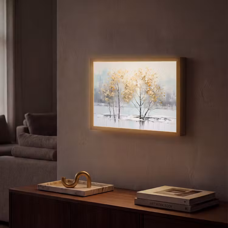 Lightbox - Wandlamp - Winter - Bomen - Natuur - Acryl - Kunst — 2