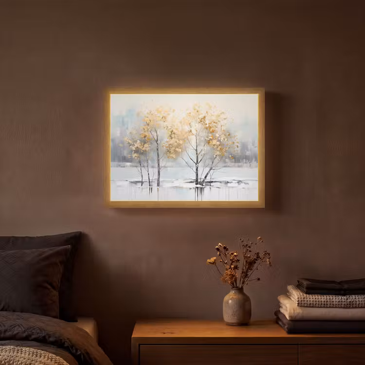Lightbox - Wandlamp - Winter - Bomen - Natuur - Acryl - Kunst — 3