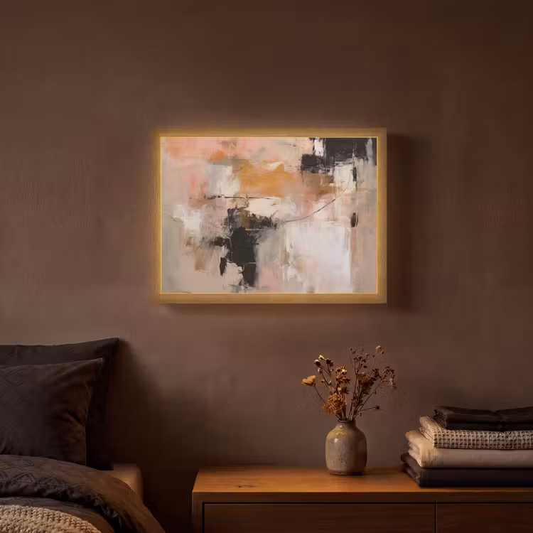 Lightbox - Wandlamp - Kunst - Abstract - Beige - Verf — 3