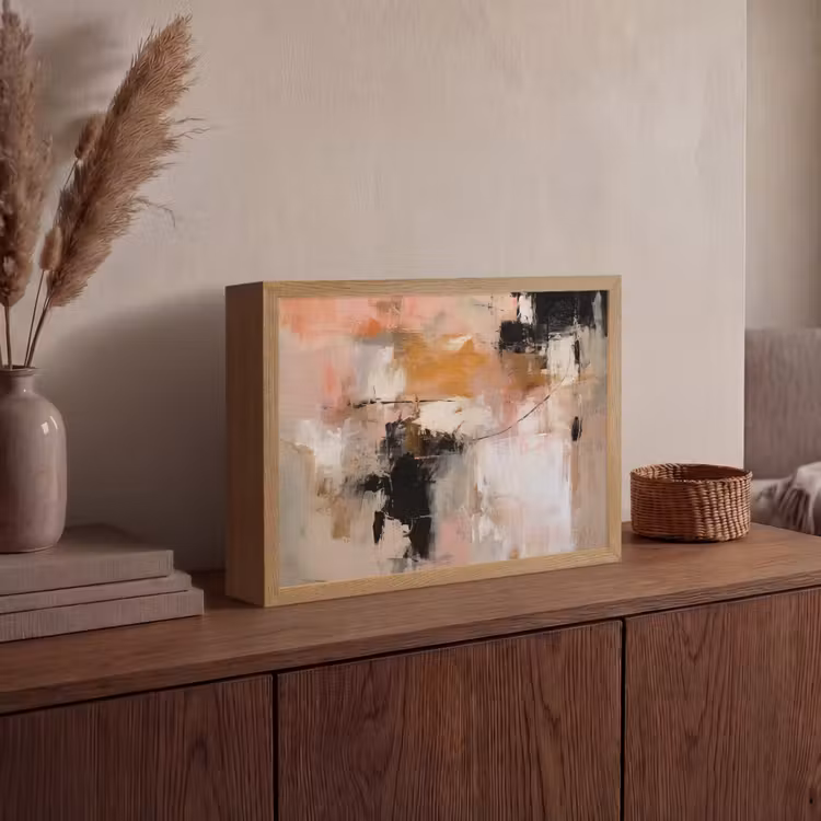 Lightbox - Wandlamp - Kunst - Abstract - Beige - Verf — 4