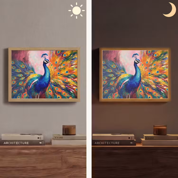 Lightbox - Wandlamp - Pauw - Dieren - Schilderij - Regenboog — 6