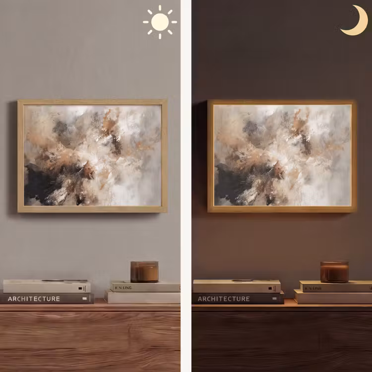Lightbox - Wandlamp - Verf - Abstract - Beige - Kunst — 6