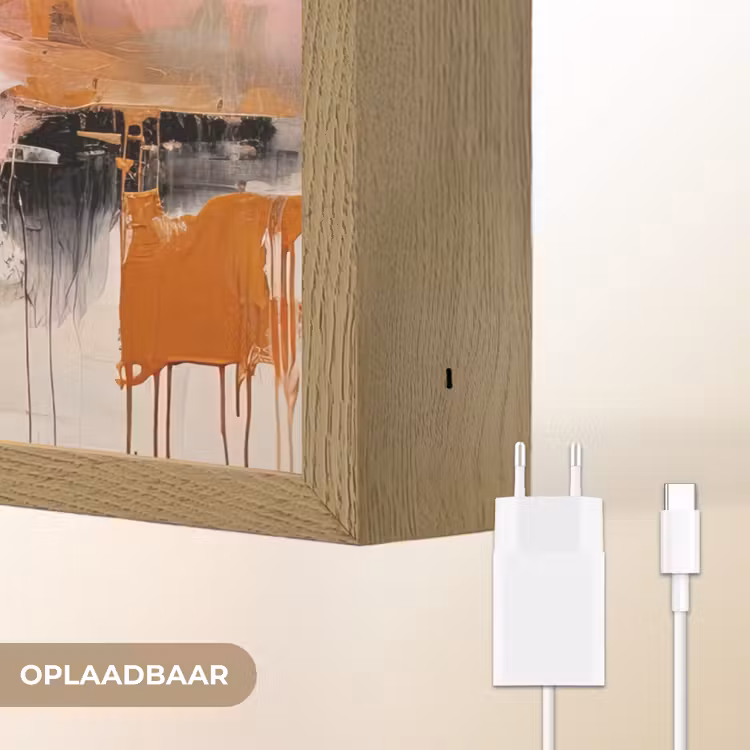 Lightbox - Wandlamp - Verf - Roze - Oranje - Abstract - Kunst — 7