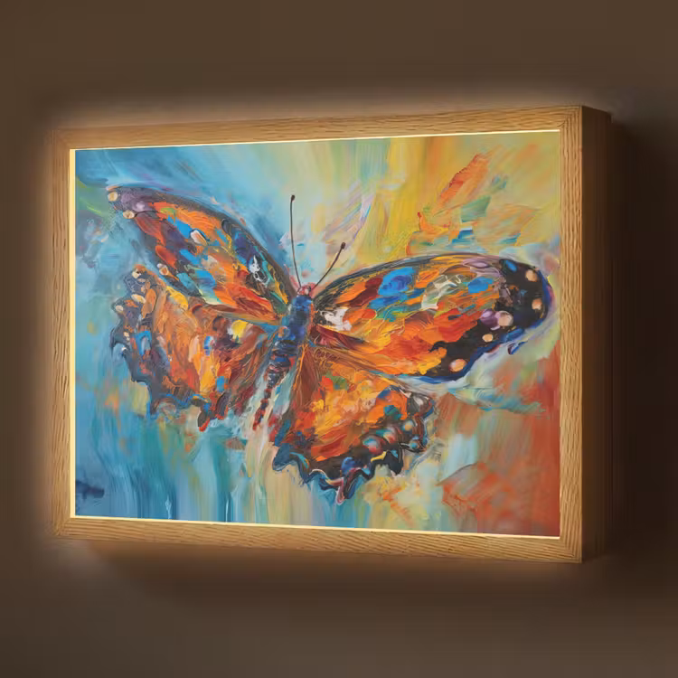 Lightbox - Wandlamp - Vlinder - Kleuren - Kunst - Schilderij — 1