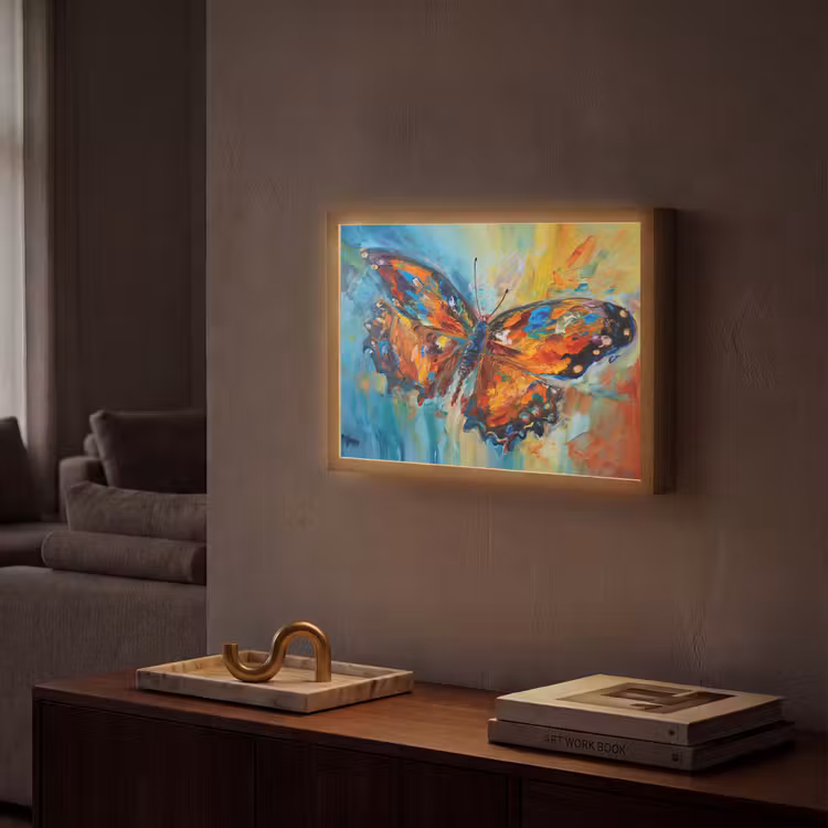 Lightbox - Wandlamp - Vlinder - Kleuren - Kunst - Schilderij — 2