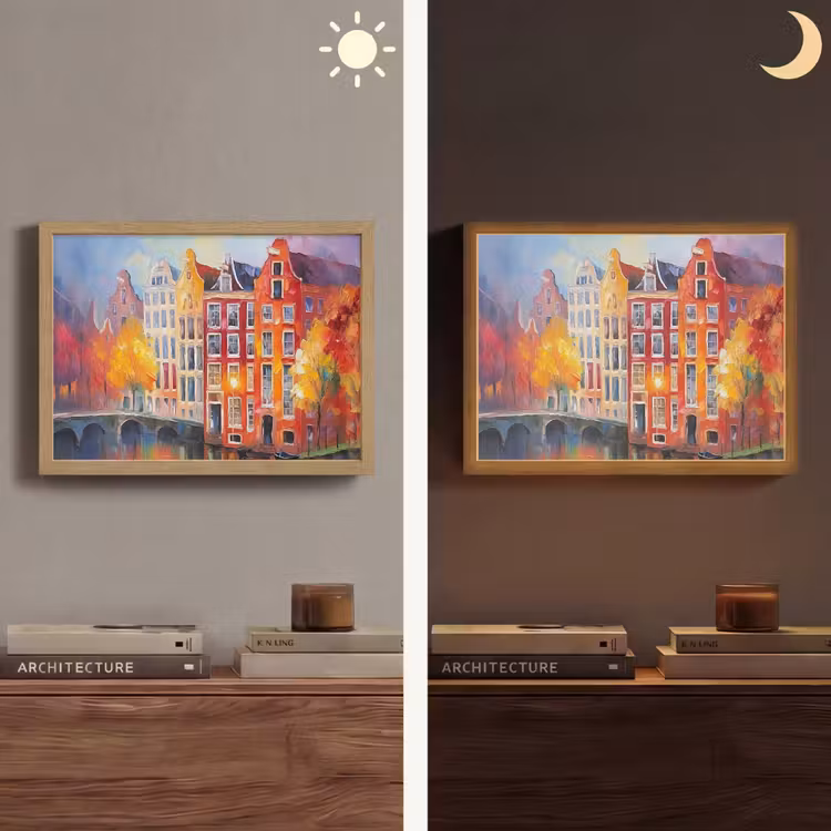 Lightbox - Wandlamp - Grachtenpanden - Kunst - Schilderij - Amsterdam — 6
