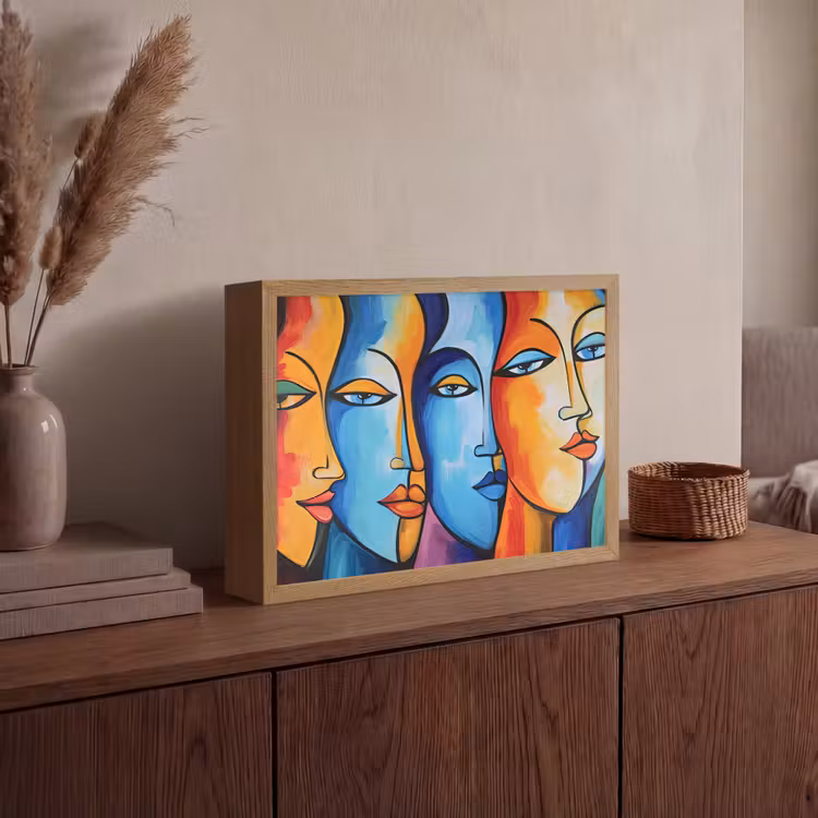 Lightbox - Wandlamp - Hoofd - Olieverf - Schilderij - Kleurrijk — 4
