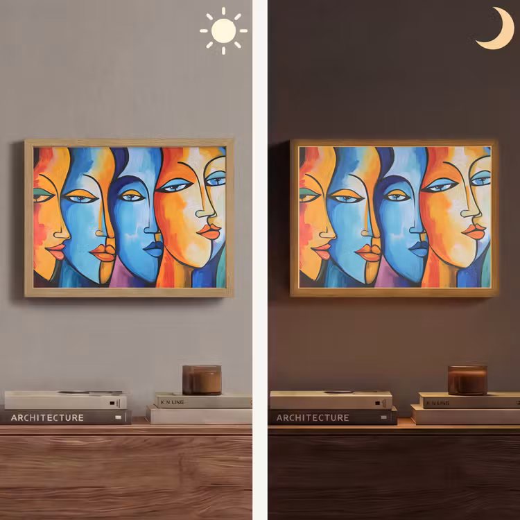 Lightbox - Wandlamp - Hoofd - Olieverf - Schilderij - Kleurrijk — 6